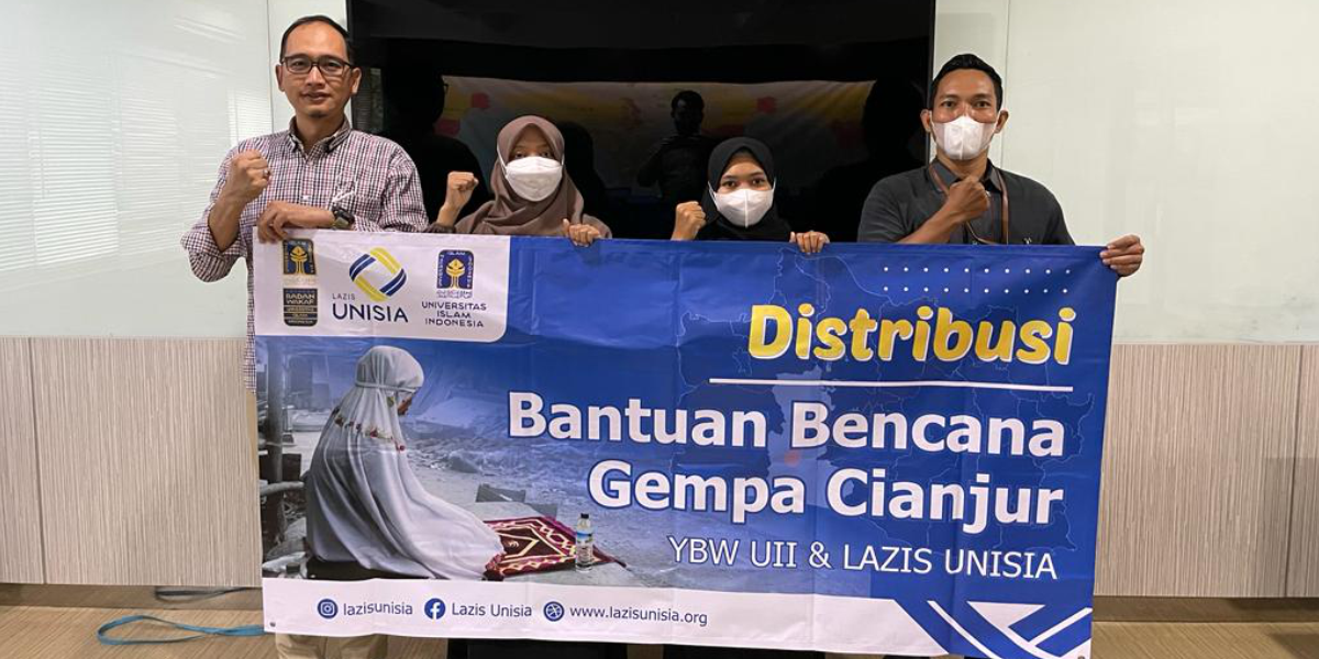 LAZIS UNISIA menggandeng YBW UII Salurkan Bantuan Terdampak Gempa Cianjur
